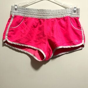Op bright pink short shorts
